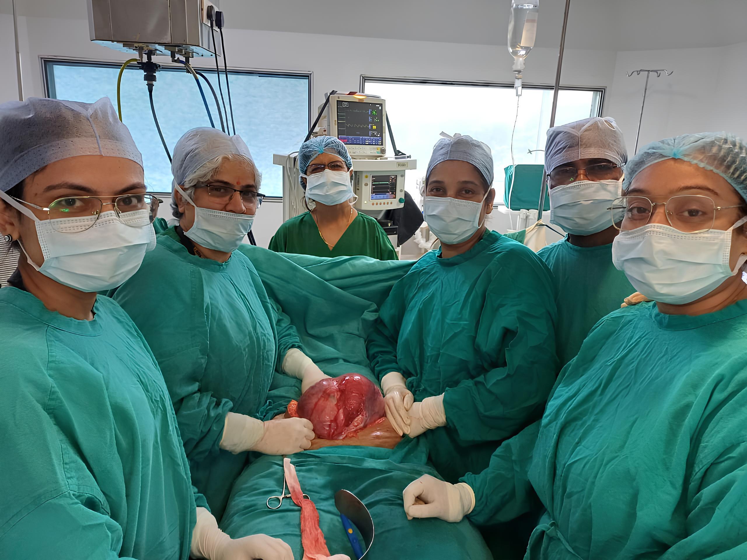 Medical professionals in operating room